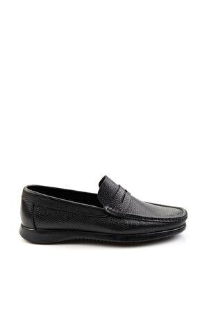 Siyah Hakiki Deri Erkek Loafer Ayakkabı E01323202040