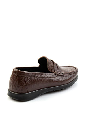 Kahve Hakiki Deri Erkek Loafer Ayakkabı E01323202040