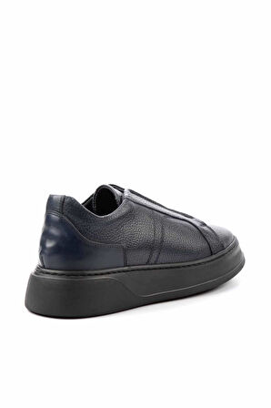 Lacivert Hakiki Deri Erkek Sneaker E01323018040