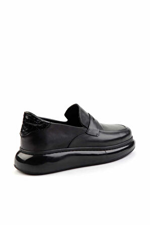 Siyah Leather Erkek Loafer Ayakkabı E01323067043