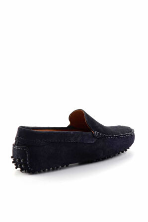 Lacivert Süet Hakiki Deri Erkek Loafer Ayakkabı E01350003502