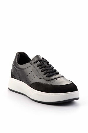 Siyah Siyah Leather Erkek Casual Ayakkabı E01380103843