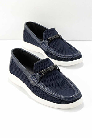 Lacivert File  Erkek Loafer Ayakkabı E01382010322