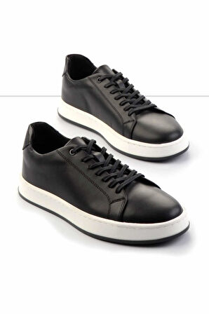 Siyah Leather Erkek Casual Ayakkabı E01380110243
