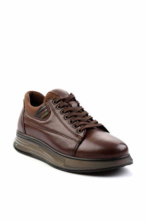 Kahve Hakiki Deri Erkek Sneaker E01398085403