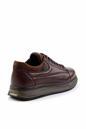 Kahve Hakiki Deri Erkek Sneaker E01398085403