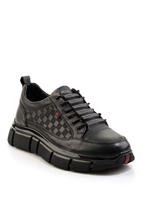 Siyah Hakiki Deri Erkek Casual Ayakkabı E01398400203
