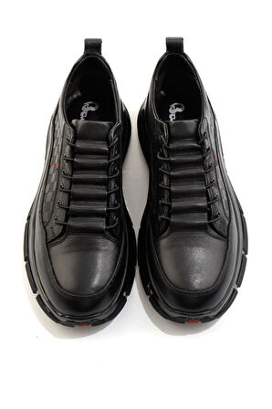Siyah Hakiki Deri Erkek Casual Ayakkabı E01398400203
