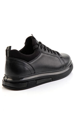 Siyah Hakiki Deri Erkek Casual Ayakkabı E01398400303