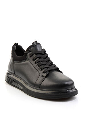 Siyah Hakiki Deri Erkek Casual Ayakkabı E01398400303