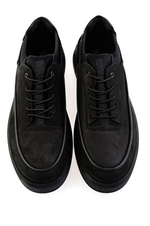 Siyah Hakiki Deri Erkek Casual Ayakkabı E01396198601