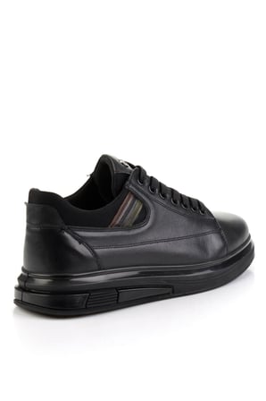 Siyah Hakiki Deri Erkek Sneaker E01398142843
