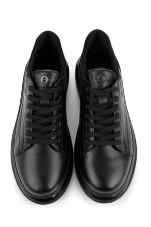 Siyah Hakiki Deri Erkek Sneaker E01398142843