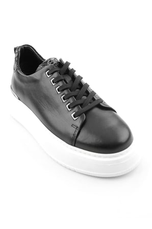 Siyah Hakiki Deri Erkek Sneaker E01398070943