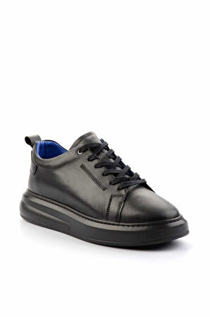 Siyah Hakiki Deri Erkek Sneaker E01396031703