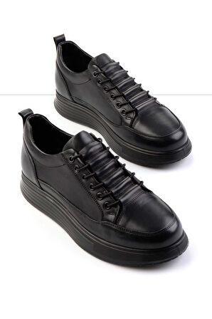 Siyah Hakiki Deri Erkek Sneaker E01398085503