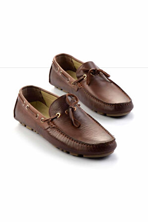 Kahve Hakiki Deri Erkek Loafer Ayakkabı E01395332140