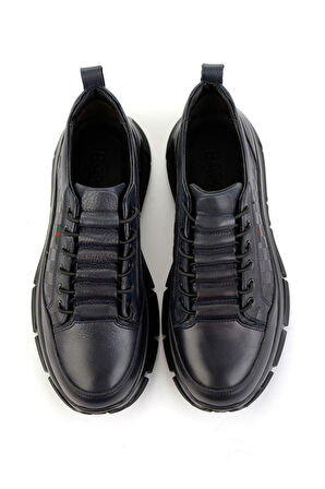 Lacivert Hakiki Deri Erkek Casual Ayakkabı E01398400203