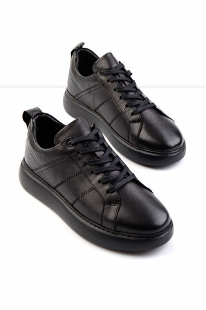 Siyah Leather Erkek Casual Ayakkabı E01396109541