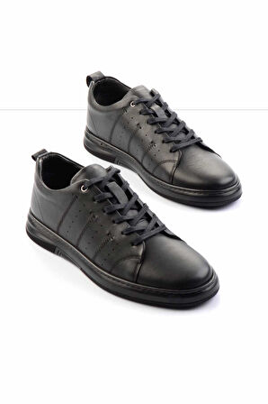 Siyah Leather Erkek Casual Ayakkabı E01396012243