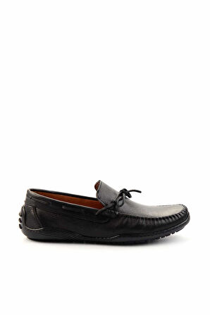 Siyah Hakiki Deri Erkek Loafer Ayakkabı E01396070243