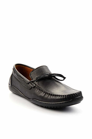 Siyah Hakiki Deri Erkek Loafer Ayakkabı E01396070243
