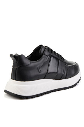 Siyah Hakiki Deri Erkek Sneaker E01401011343
