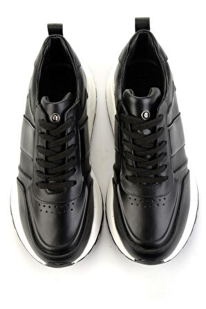 Siyah Hakiki Deri Erkek Sneaker E01401011343