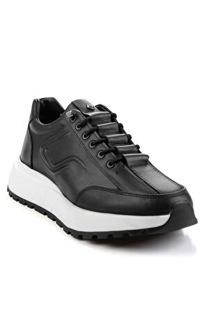 Siyah Hakiki Deri Erkek Sneaker E01401011443