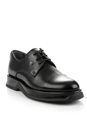 Siyah Hakiki Deri Erkek Klasik Ayakkabı E01401031514