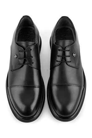 Siyah Hakiki Deri Erkek Klasik Ayakkabı E01401031541