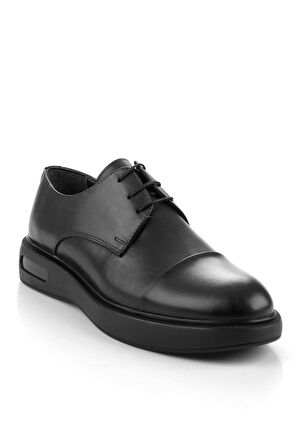 Siyah Hakiki Deri Erkek Klasik Ayakkabı E01401071641