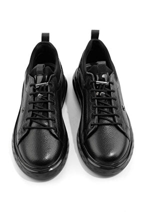 Siyah Hakiki Deri Erkek Sneaker E01401082240