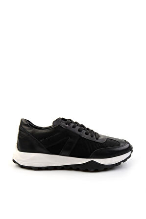 Siyah Hakiki Deri Erkek Sneaker E01401082867