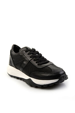 Siyah Hakiki Deri Erkek Sneaker E01401082867