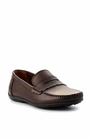 Kahve Hakiki Deri Erkek Loafer Ayakkabı E01439100203