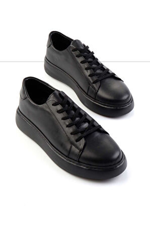 Siyah Leather Erkek Casual Ayakkabı E01439600241