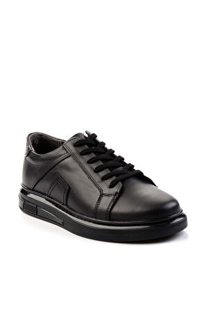 Siyah Leather Erkek Casual Ayakkabı E01439700241