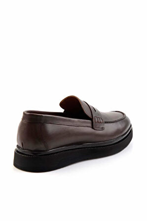 Kahve Hakiki Deri Erkek Loafer Ayakkabı E01440102303
