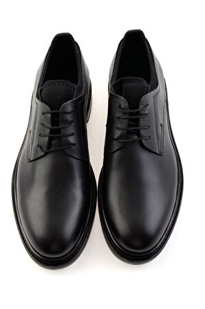 Siyah Hakiki Deri Erkek Klasik Ayakkabı E01442222203
