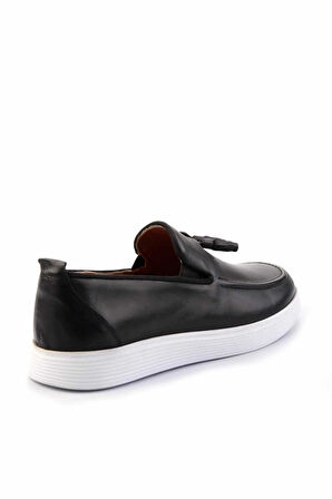 Siyah Hakiki Deri Erkek Casual Ayakkabı E01440101303