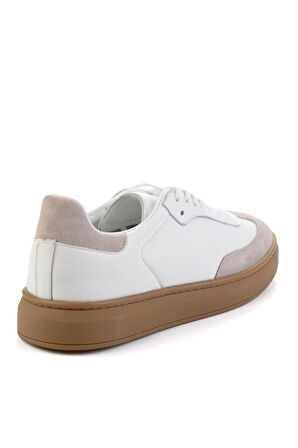 Bej Hakiki Deri Erkek Sneaker E01442421502