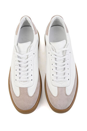Bej Hakiki Deri Erkek Sneaker E01442421502