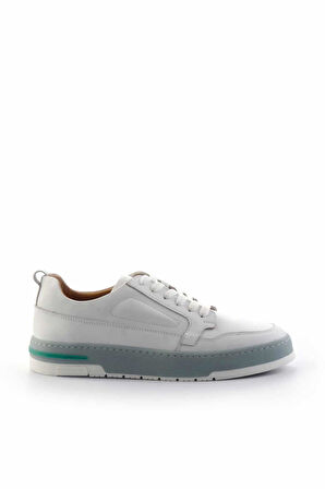 Beyaz Hakiki Deri Erkek Sneaker E01463410603
