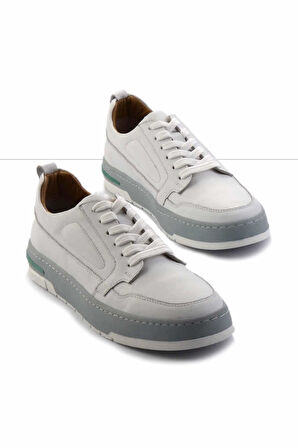 Beyaz Hakiki Deri Erkek Sneaker E01463410603