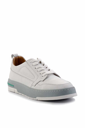 Beyaz Hakiki Deri Erkek Sneaker E01463410603