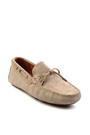 Bej Hakiki Deri Erkek Loafer Ayakkabı E01502202402