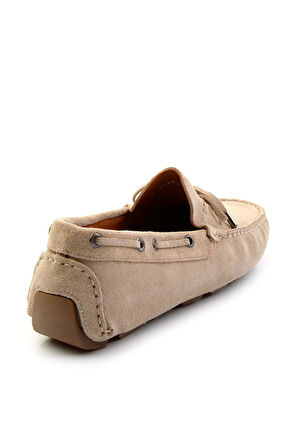 Bej Hakiki Deri Erkek Loafer Ayakkabı E01502202402