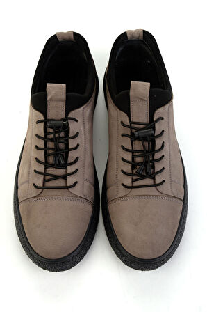 Gri Hakiki Deri Erkek Casual Ayakkabı E01535381001