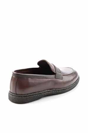 Kahve Hakiki Deri Erkek Loafer Ayakkabı E01549718103